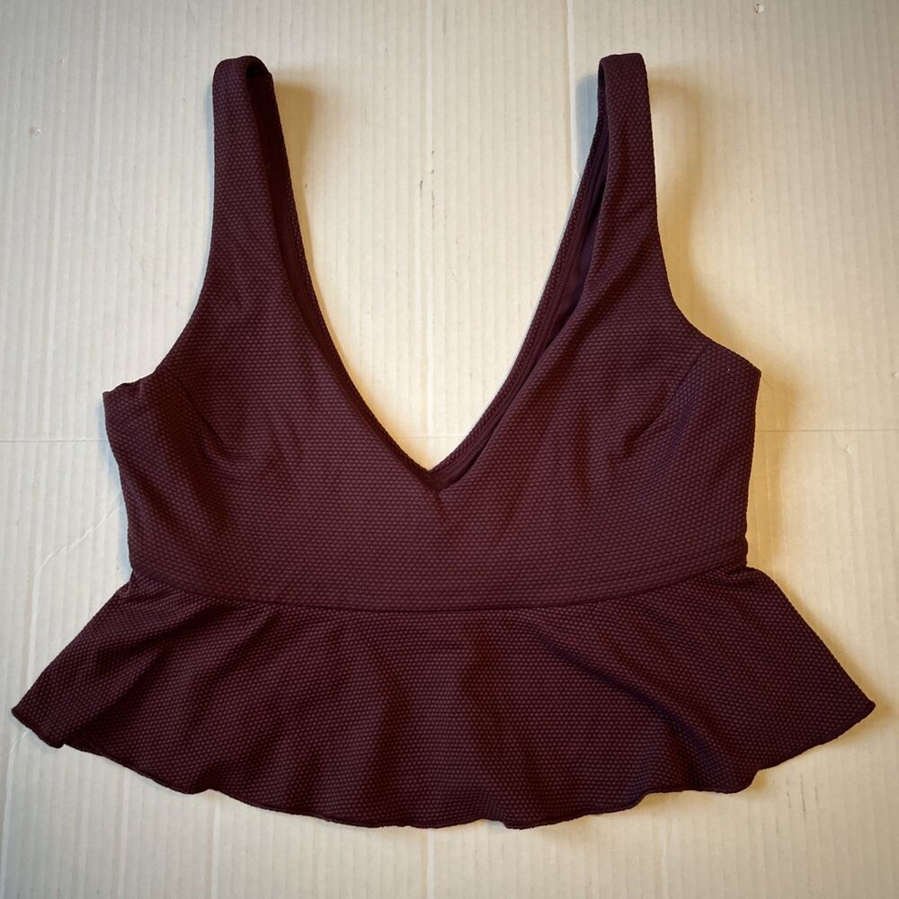 Spanx Swim Pique Longline Flounce Top Swim S EUC